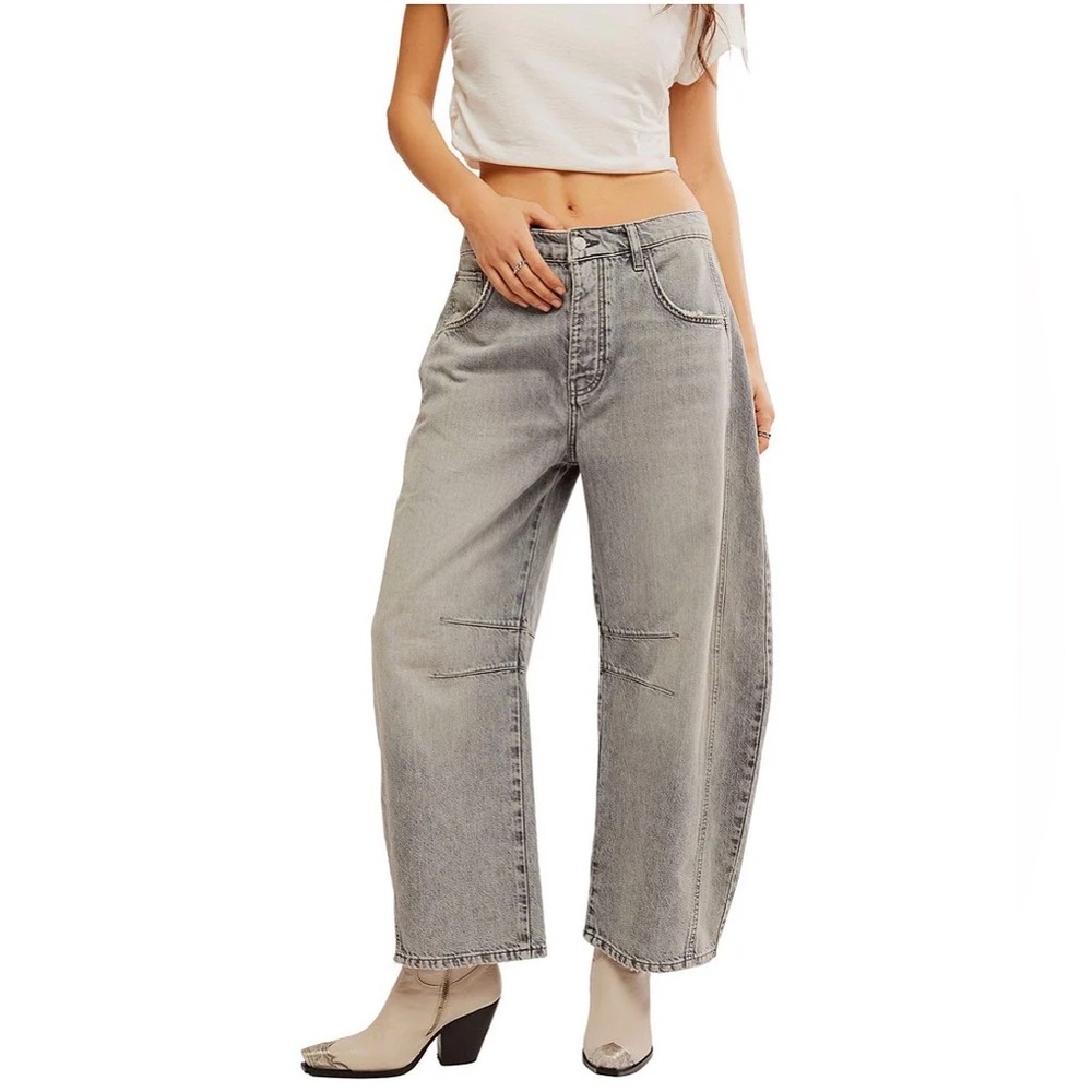 We The Free free people Good Luck Mid-Rise Wide Leg Barrel Jeans size 29